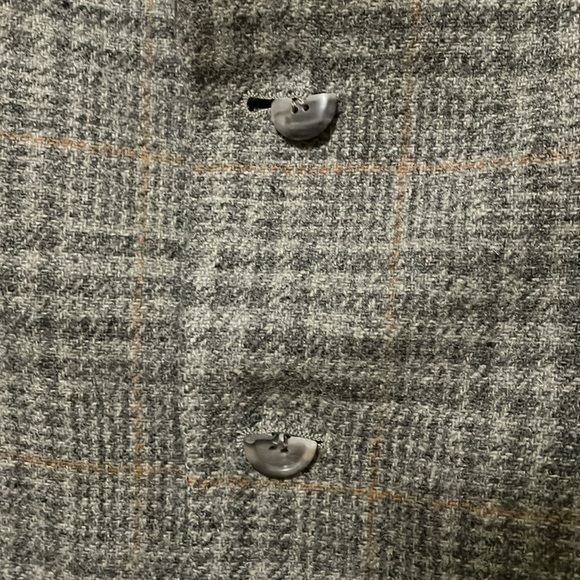 Egon von furstenberg for men vintage plaid grey men’s suit jacket tweed blazer - Picture 6 of 15